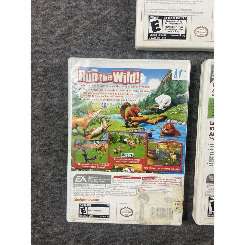 Wii Game Assorted Titles (Lot OF 3) Untested As Is Scratches Sim Animals